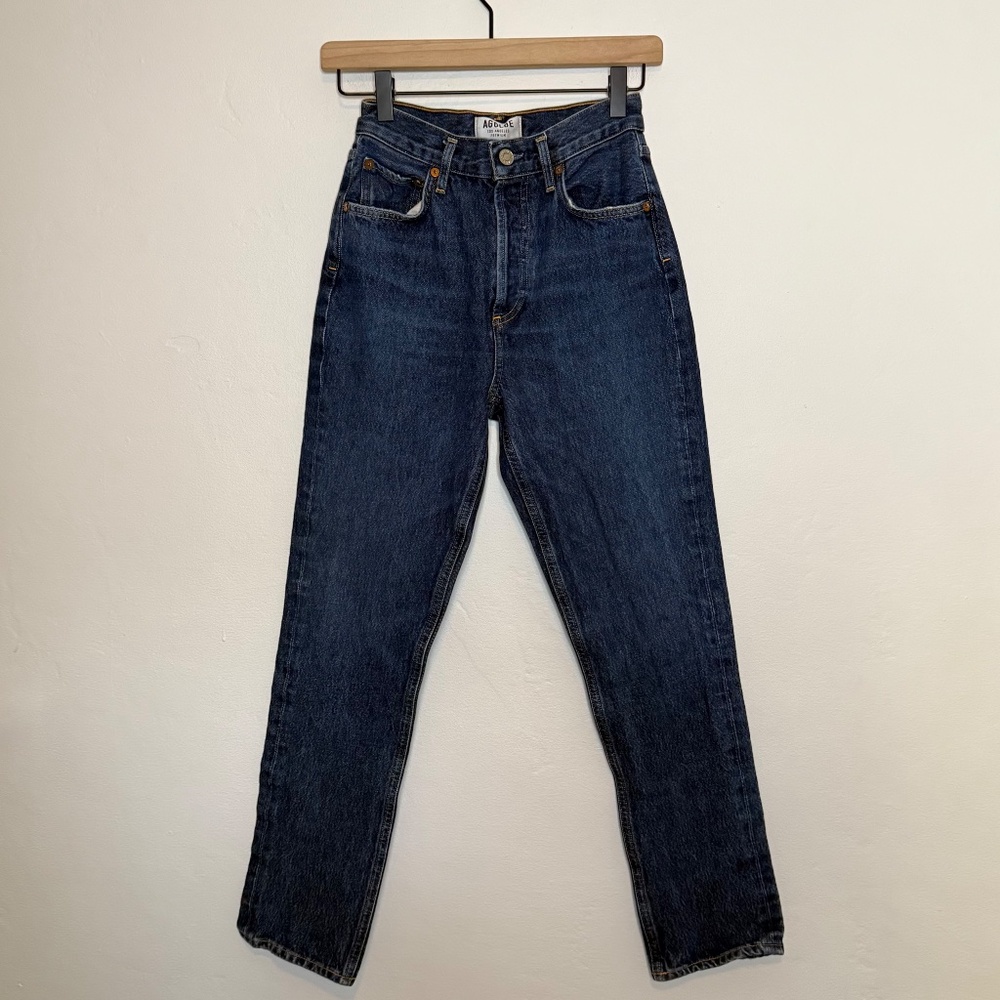 Agolde Remy High Rise Straight Jean in Wink Dark Wash